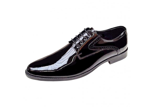 Pantofi barbati eleganti din piele naturala – Model David Negru Lac